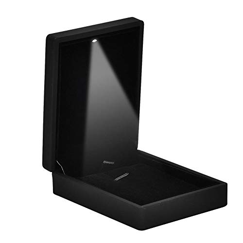 Preisvergleich Produktbild Qkiss Ring Box schmuckschatulle, Hochzeit Ring Box / Container, schmuck anhänger Halter aufbewahrungsbox mit led-leuchten(Blau)
