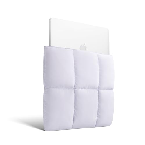 Image of Comfyable Puffy Laptop Sleeve 15 Inch 16 Inch, Quilted Puffer Laptop Carrying Case, Pillow Pouch Compatible for MacBook Air 15 in M4 2025 & MacBook Pro 16 in M4 2024, Lavender
