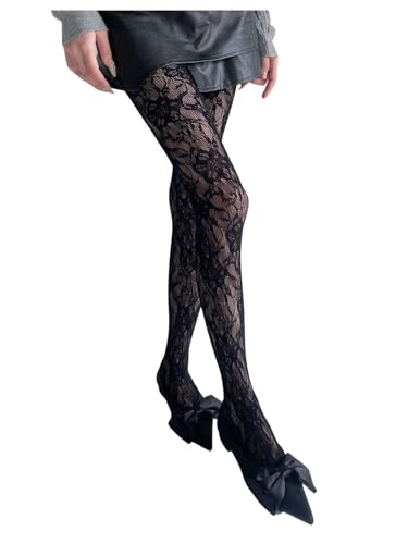 Image of SHENHE Women's Patterned Fishnet Tights High Waist Pantyhose Floral Stockings