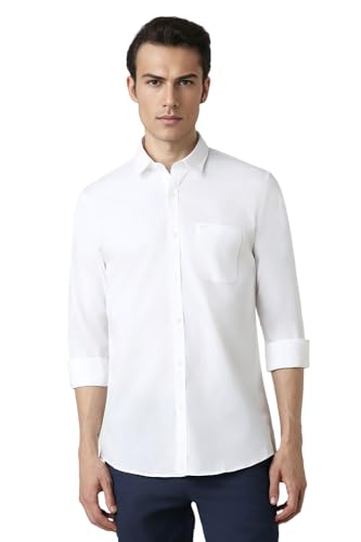 Image of Peter England Men's Premium Stretchable Cotton Solid Casual Shirt
