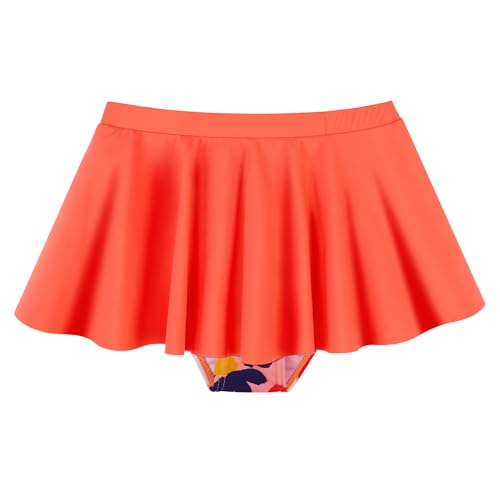 Image of BAOHULU Girls Two Piece Swimsuits Rash Guard Ruffle Bikini Skirt Short Sleeves Beach Dress Swimwear UPF 50+ 3-12Y