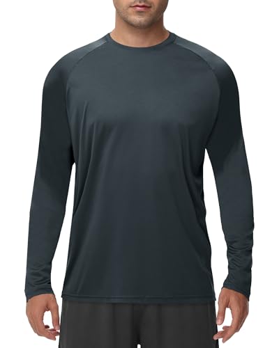 Image of Long Sleeve Shirts for Men - Quick Dry Moisture Wicking UV UPF Sun Protection T-Shirts for Fishing Workout Swim