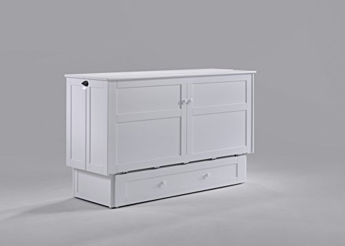 Night & Day Furniture Mur-Clv Wh And Mnd-Gmf-Tri-Qen Murphy Cabinet Bed With Mattress, Queen, White #TOP1