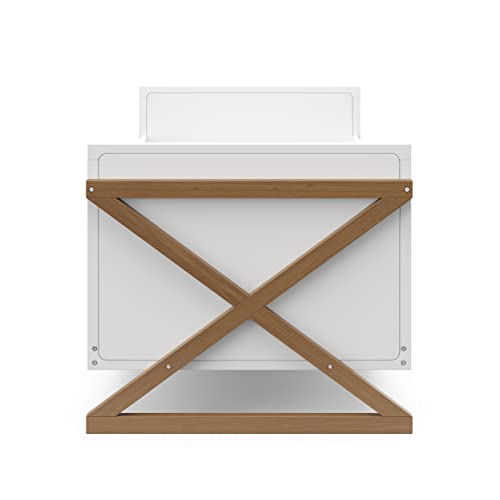 Storkcraft Equinox Toddler Bed (White With Vintage Driftwood) – Greenguard Gold Certified, Includes Toddler Bed Rails, Fits Standard-Size Crib And Toddler Bed Mattress, Jpma Certified #TOP5