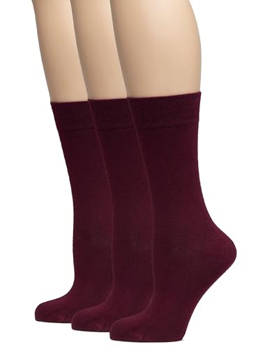 Image of Hugh Ugoli Women's Thin Soft Rayon Derived from Bamboo Crew Socks for Dress, Trouser, Seamless Toe & Non-Binding, 5-8 /9-11