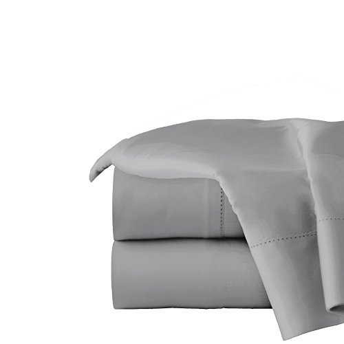 Pointehaven 300ORG-QGR 300 Thread Count Organic Cotton Sheet Set, Queen, Grey