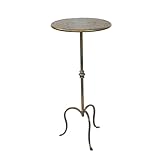 Remenna Metal Side Table, Martini Style Coffee Table Vintage Small Round Aceent Table 23inch for Living Room Bedroom Antique