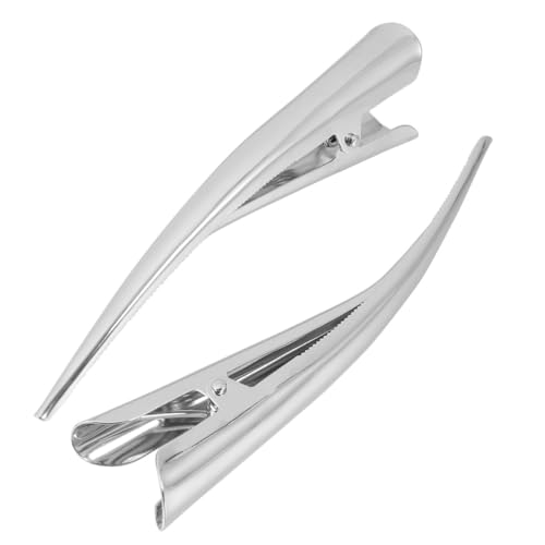Pinzas de pelo de cocodrilo VICASKY de acero inoxidable plata para peluquería en pack de 12