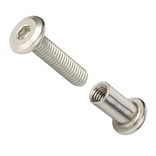M6 X 35Mm Socket Cap Furniture Bolts With Barrel Nuts For Furniture Cots Beds Crib And Chairs, Stainless Steel 18-8 (304), 10 Pairs #TOP4