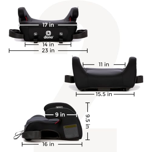 Image of Diono Solana 2 XL Pack of 2 2022, Dual Latch Connectors, Lightweight Backless Belt-Positioning Booster Car Seat, 8 Years 1 Booster Seat, Black /Pink