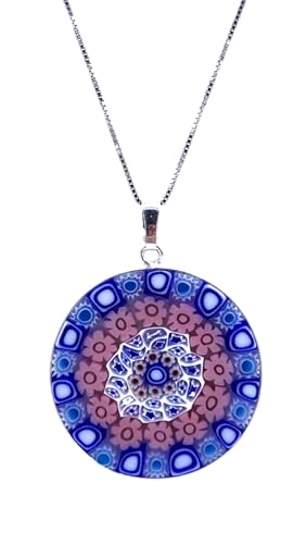 Collier pendentif Murrina verre de Murano fini les bijoux ternes avec l'éclat de l'argent 925