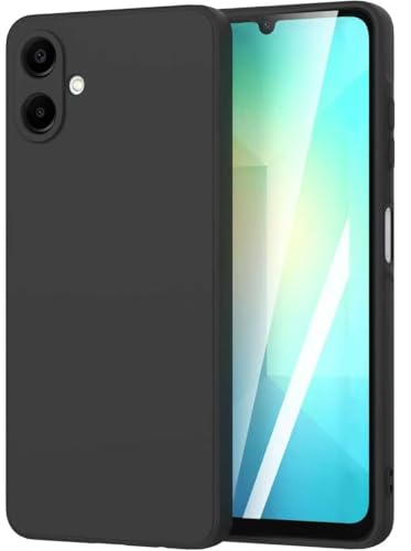 GKOKG Silicone for Samsung Galaxy A06 Phone Case with Microfiber Lining,TPU Soft Cover Silicone Bumpers Anti-Scratch Shockproof Protective Phone Case （Black）