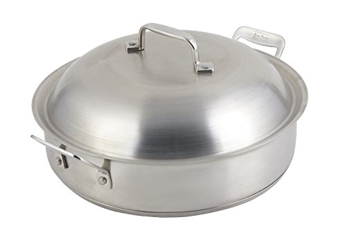 Bon Chef 60001 Stainless Steel Induction Bottom Cucina Saute Pan, 4 Quart Capacity, 13-29/32
