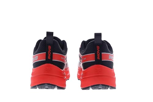 inov-8 Men's TrailFly Max Sneaker, Black/Light Grey/Red, 11.54