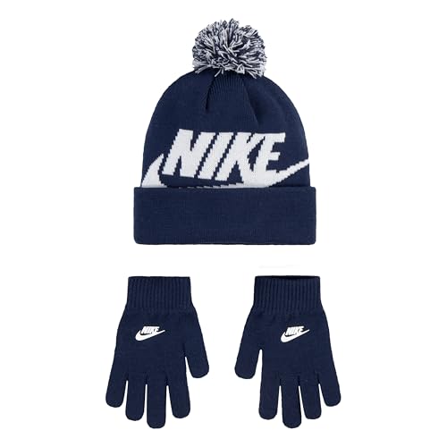 Image of Nike boys Sportswear Pom Beanie and Glove Set