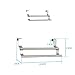 ARTIBETTER Bar Polished Chrome Double Towel Rack Over Cabinet Door Stainless Steel No Tools