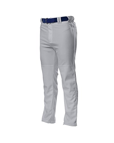 A4 Drop Ship Adult Pro Style Open Bottom Baggy Cut Baseball Pant, 3XL, Grey