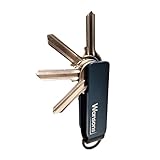 Wansons Metal Key Organiser | Premium Aluminium Compact Pocket Key Holder | Slim & Durable Minimalist Key Ring Organiser | Modern Keychain | Key Case For Up To 6 Keys | Everyday Carry Gift | Navy