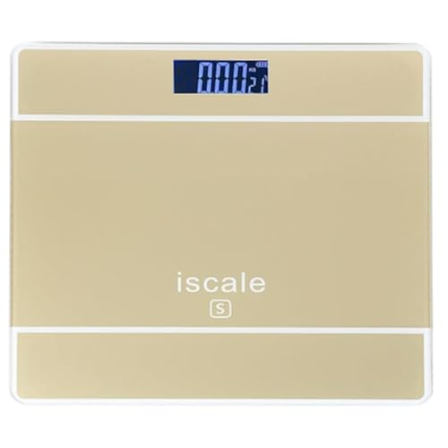 KUYING Body Weight Scale Bathroom Scale, Digital Weighing Machine for People, Accurate & Large LCD Backlight Display, 6mm Tempered Glass, Maximum Capacity:180kg,Size:28 * 28cm (Yellow)