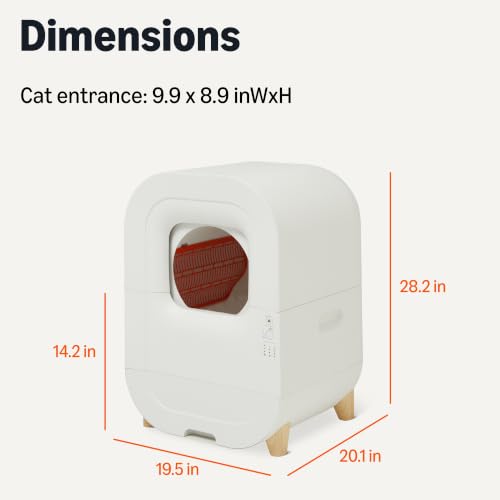 Image of Amazon Basics Automatic Self-Cleaning Cat Litter Box with Safety Sensors, S-Shaped Screen, Odor Control, Removable Washable Liner, 15.8-Gallon, for Cats 3.3-22lb