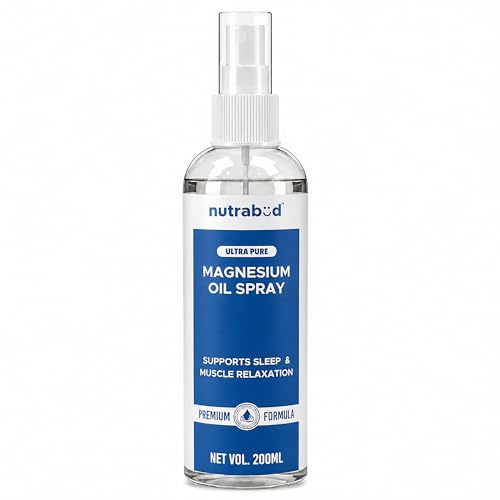 Image of Nutrabud Magnesium Oil Spray - 200ml | Topical Spray Magnesium Oil For Feet, Muscle Relaxation, Deep Sleep Support, Recovery From Cramps (200ml (Pack of 1))