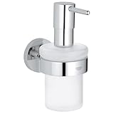 GROHE Essentials, Seifenspender für das Bad (mit Halter, verdeckte Befestigung, pflegeleicht, langlebig), Chrom, 40448001