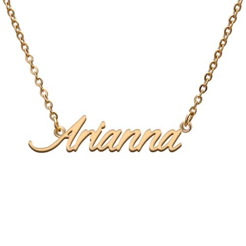 Arianna Name Tag Necklaces for Her His Friends Familys Relationship Memory Jewelry Gift