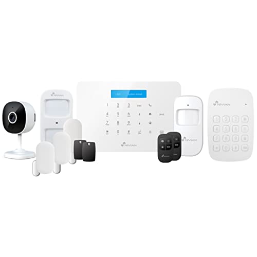 Alarmas Para Casa Wifi Nivian sistema de alarma antirrobo para hogar sin cuotas –Wifi/GSM–Batería de respaldo-Hasta 60...
