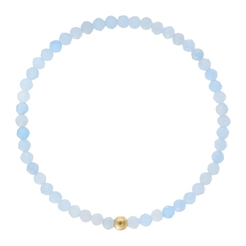 Bracelet aigue-marine en pierres fines 3 mm, le cadeau idéal