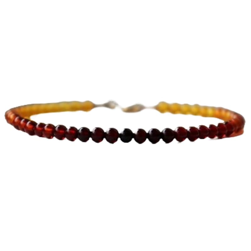 Bracelet en ambre véritable de la Baltique LKBEADS, finitions soignées et perles 3 mm