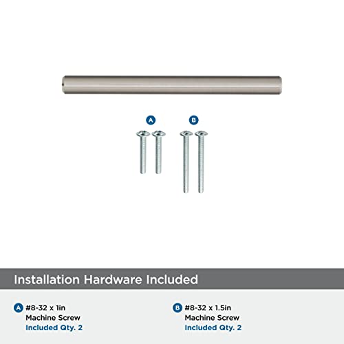 Image of Amerock 3 inch Bar Pulls Sterling Nickel Drawer Pull | 3 inch (76mm) Center-to-Center Mounting Distance and 5-3 /8 inches Overall Length, Durable Carbon Steel Cabinet Hardware