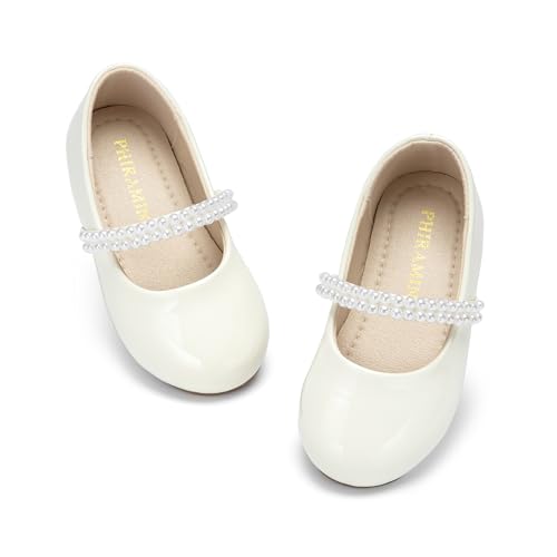 Image of PHIRAMIN Tollder Girl Dress Shoes - Little Girl Ballet Flats for Wedding Party