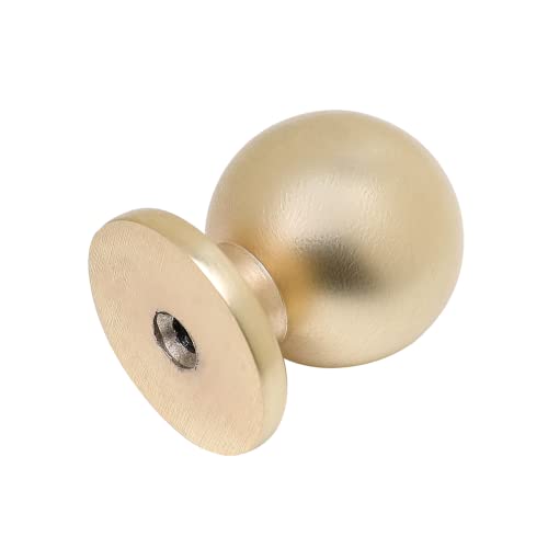 Harpoon 10 Pack Cabinet Round Knobs, Brushed Gold Furniture Hardware Pull - 1" Inch Diameter- 25Mm #TOP7