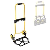 Carretilla de mano plegable y plataforma rodante, capacidad de 175 libras, carrito resistente con ruedas de goma duraderas y mango retráctil, carrito de equipaje portátil para transporte/equipaje