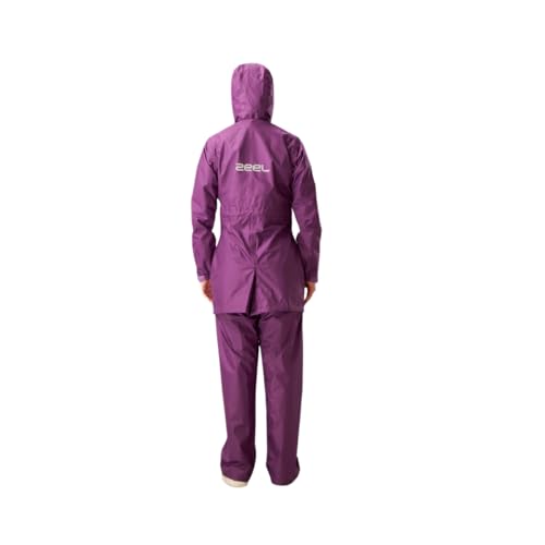 Image of ZEEL Rain Coat for Women Waterproof with Adjustable Hood, Rainwear Suit with Backpack Friendly Pleate, Front Zip with Snap Button Flap, Pants for Ladies (ELS508, Pink, L)