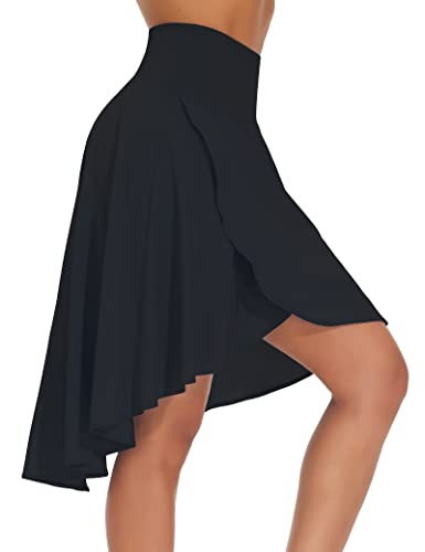 High Waist Ruffle Hem Skort with Shorts for Women