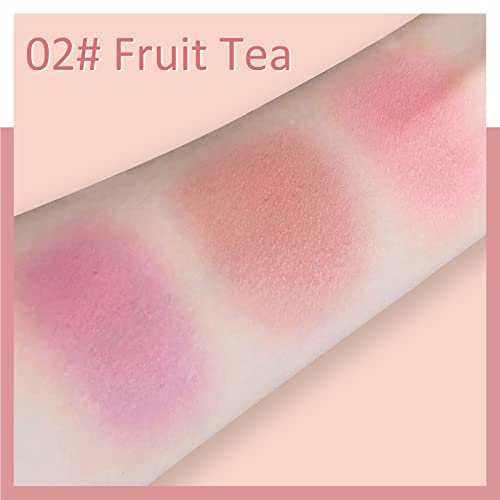 Erinde 3 Color Face Blush Palette, Matte Shimmery Mineral Contour Highlight Blusher Powder | Natural Glow | Smooth Blendable | For All Skin Tones, Purple Blush, 0.35Oz #TOP2