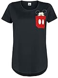 Disney, Fan-Merch, Filme Mickey Mouse Pocket Face Frauen T-Shirt schwarz XL 100% Baumwolle Disney, Fan-Merch, Filme