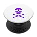 Teschio viola e ossa incrociate con gli occhi del cuore PopSockets PopGrip Intercambiabile
