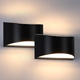 BRIVOLART Black Modern LED Wall Sconce (with G9 Bulbs) Hardwired Indoor Wall Lights Set of 2 Up and Down Wall Mount Lamps for Hallways, Bedrooms, Hallways, Living Room 3000K Warm White