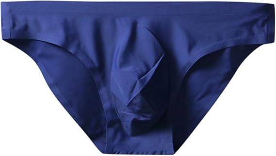 Men's Sexy Seamless Breathable Ice Silk Triangle Briefs Low Waisted Lightweight T Back Trunks Pouch Underwear