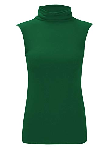 T-shirt sans manches col roulé femme vert XXL pour look chic