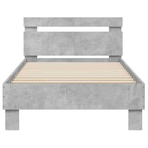 Vidaxl Giroletto Con Testiera E Led Grigio Cemento 90X200 Cm - 6