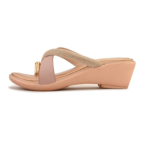 Image of Centrino Women's Wedge Heel Sandals | Stylish Slip-On Sandals for Ladies | Soft Cushioned Footbed for Comfort | Elegant & Trendy Design | Lightweight and Durable Fashion Footwear (9410)