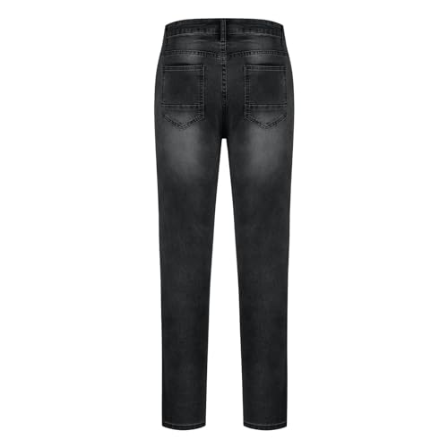 Mens Jeans Fashion Ripped Frayed Pants Guys Hip Hop Club Streetwear Slim Fit Vintage Washed Denim Trousers Stretchy4