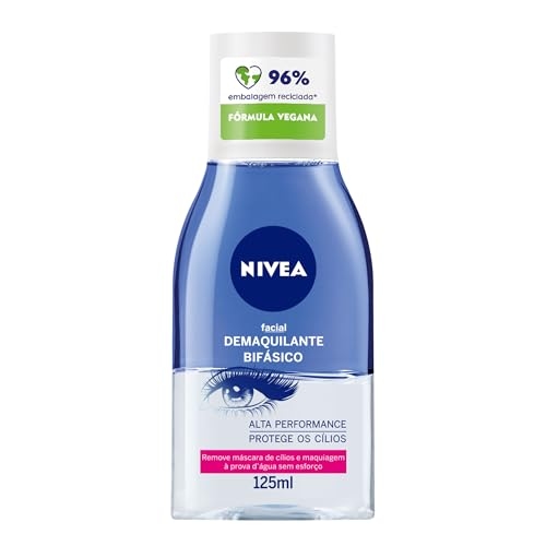 NIVEA Demaquilante Bifásico 125ml, Remove Maquiagem à Prova D'água, Protege Cílios, Gentil...
