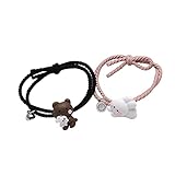 Charm Bracelets for Women, 2Pcs Couple Bracelet Cartoon Magnetic Matching Lovers Wristband Jewelry Fashion Accessory for Valentine Day