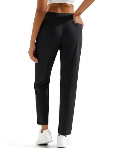MAGCOMSEN Women's Hiking Pants Lightweight Quick Dry UPF 50 Water Resistant Elastic Waist Golf Travel Pants Zip Pockets3