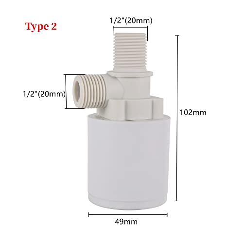 Vanne de niveau d'eau 1/2 mâle pour flotteur de réservoir Type 2 - 4