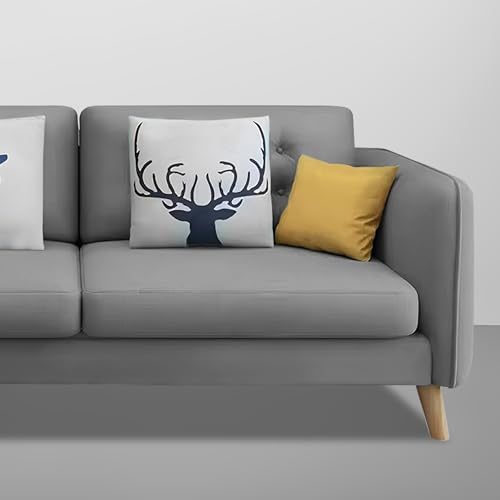 Image of Casaliving Duckby 3 Seater Sofa Set for Living Room (Dark Grey Colour) Premium Fabric Sofa